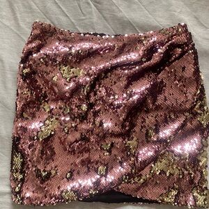 Topshop Gold and Pink Sequin Mini Dress Cocktail
